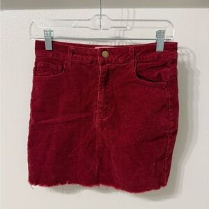 Lavish Deep Red Mini Skirt